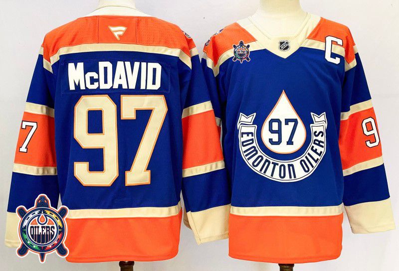 Men Edmonton Oilers 97 Mcdavid Blue Fanatics 2025 NHL Jersey style 5